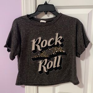 Dark gray “Rock and Roll” tee shirt